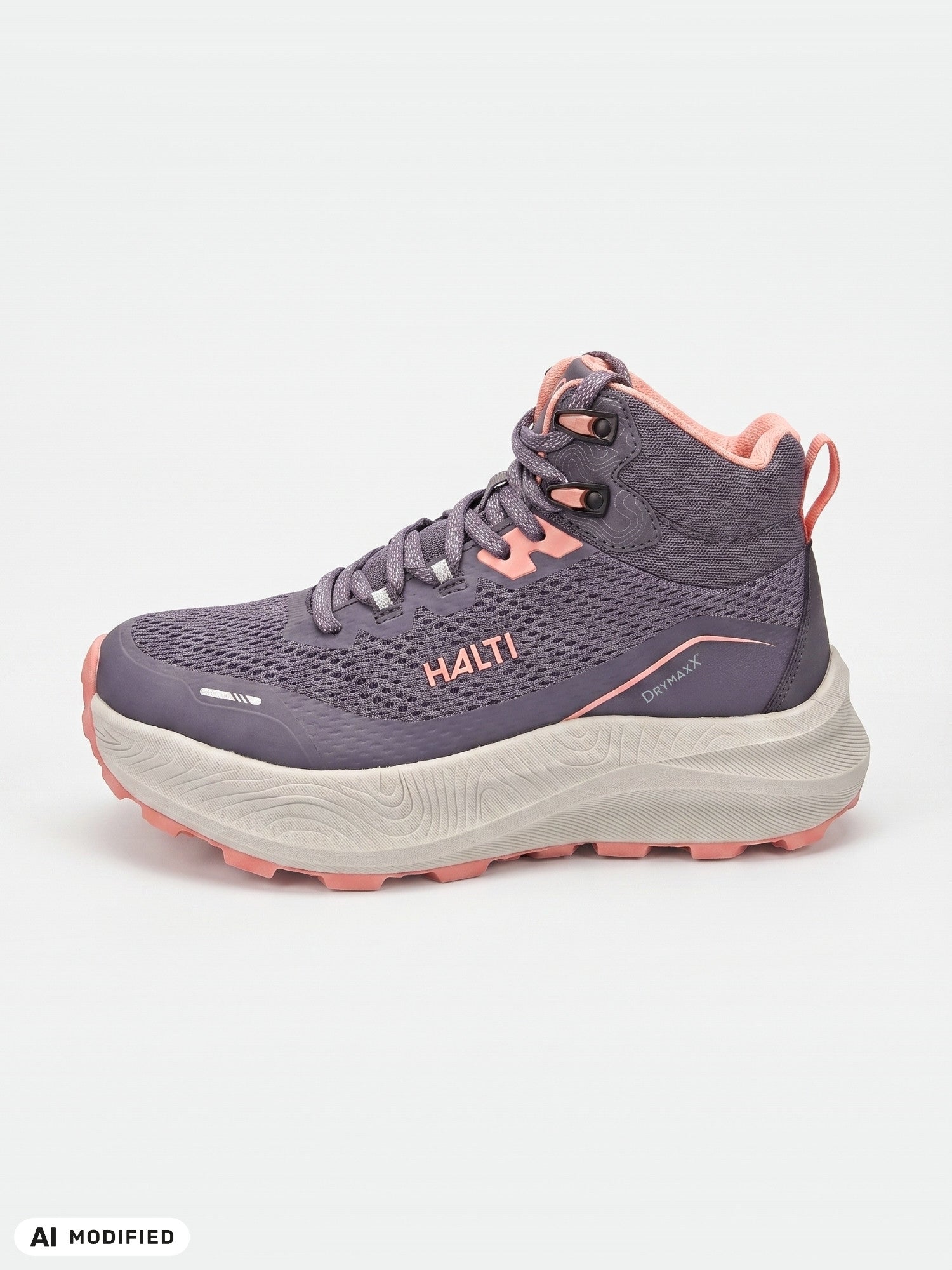 Halti Rapid DX Mid Damen-Trailrunning-Schuh: lila/rosa, DrymaxX®, Mesh, dicke Sohle, Knöchelstütze.
