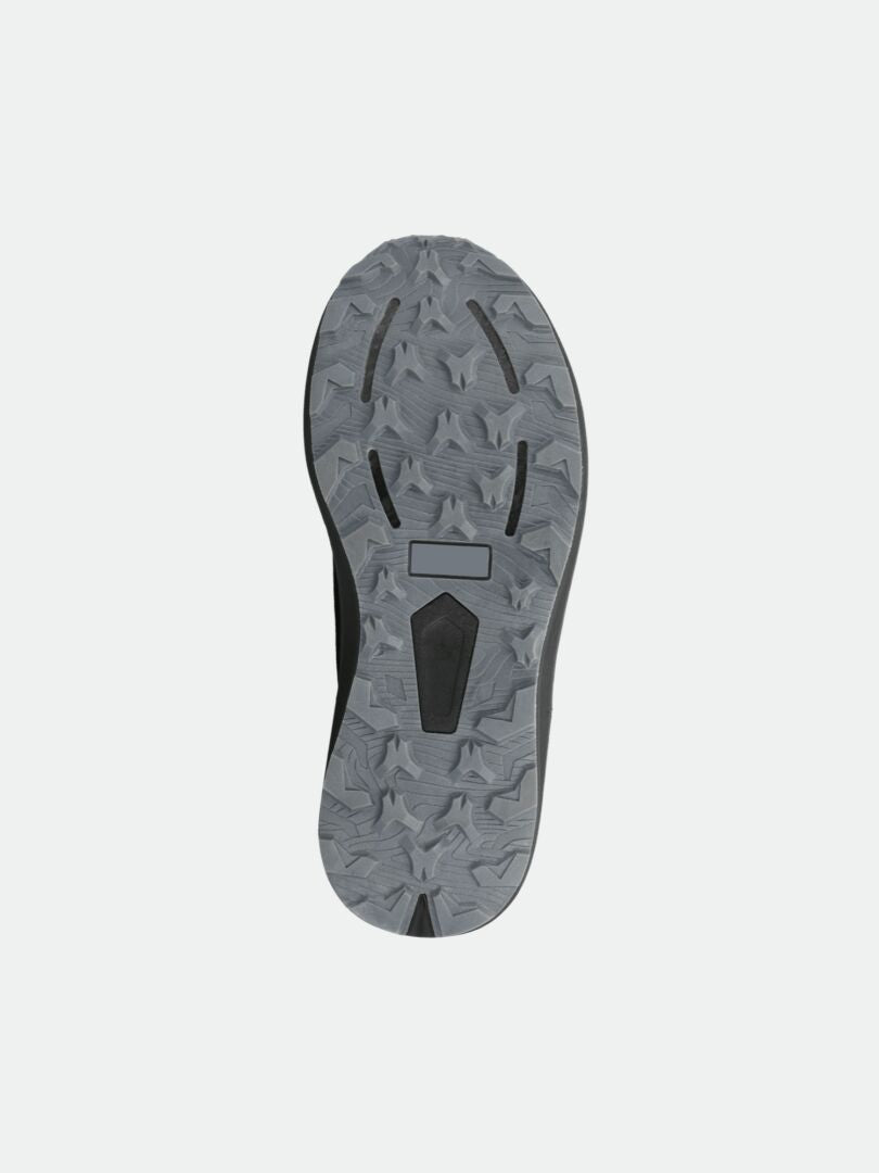 Halti Rapid Mid Freelock DX Schuhe Unisex: Graue gemusterte Gummisohle, eckiges Profil, Freelock-Schnellschnürsystem.