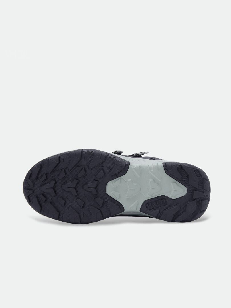 Ansicht von unten der Halti Reiss 3 DX Winterschuhe für Kinder mit GripmaxX Junior-Sohle und robuster, profilierter Gummisohle.