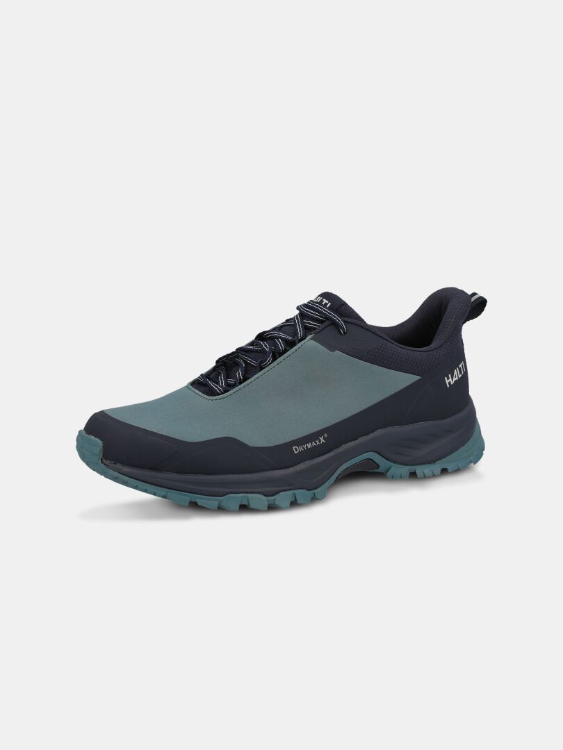 Ein einzelner Halti Fara Low 3 DX Herrenschuh in blau/schwarz mit GripmaxX-Trail-Sohle auf einem schlichten weißen Hintergrund.