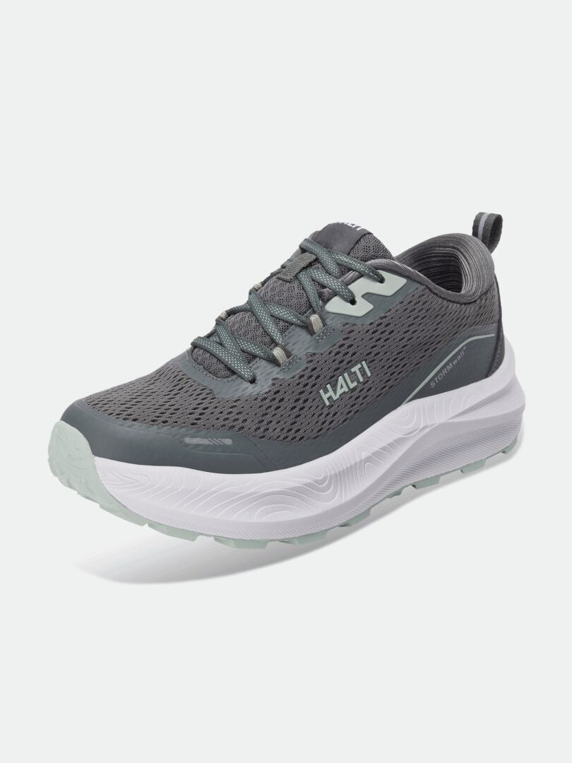 Halti Rapid 2 Sneaker für Herren: Obermaterial aus grauem Mesh, mit Markenlogo, weiße, dicke Sohle – der perfekte Schuh für draußen.