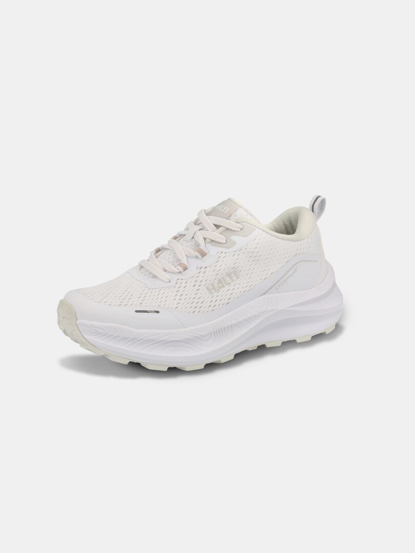 Der Halti Rapid 2 Sneaker Herren ist weiß, bequem, mit Mesh-Obermaterial, dicker Sohle und Schnürverschluss.
