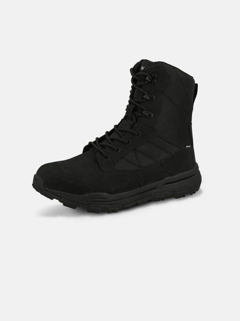 Halti Regis DX Stiefel Herren: schwarzer Schnürstiefel mit robuster Sohle, Knöchelstütze und verstärkten Nähten.