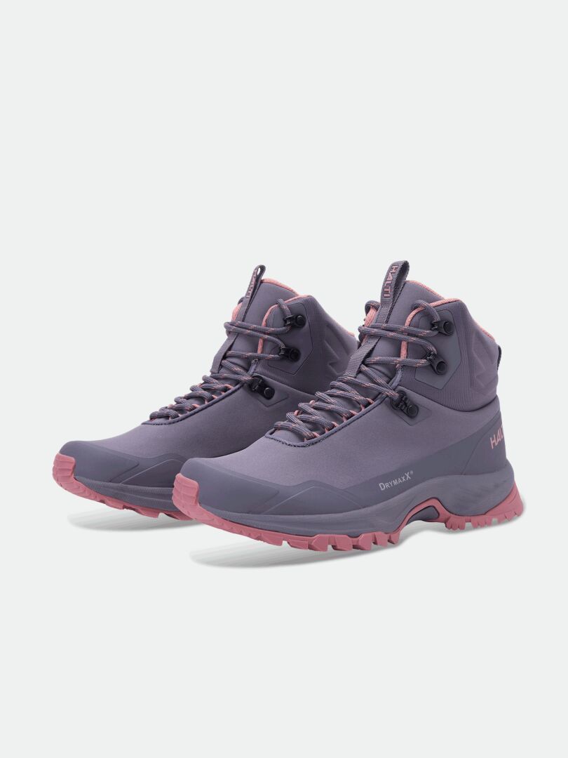 Halti Fara 4 DX Mid Outdoor-Schuhe für Damen: lila/rosa, knöchelhoch, Schnürschuhe, robuste Sohle, wasserdicht.