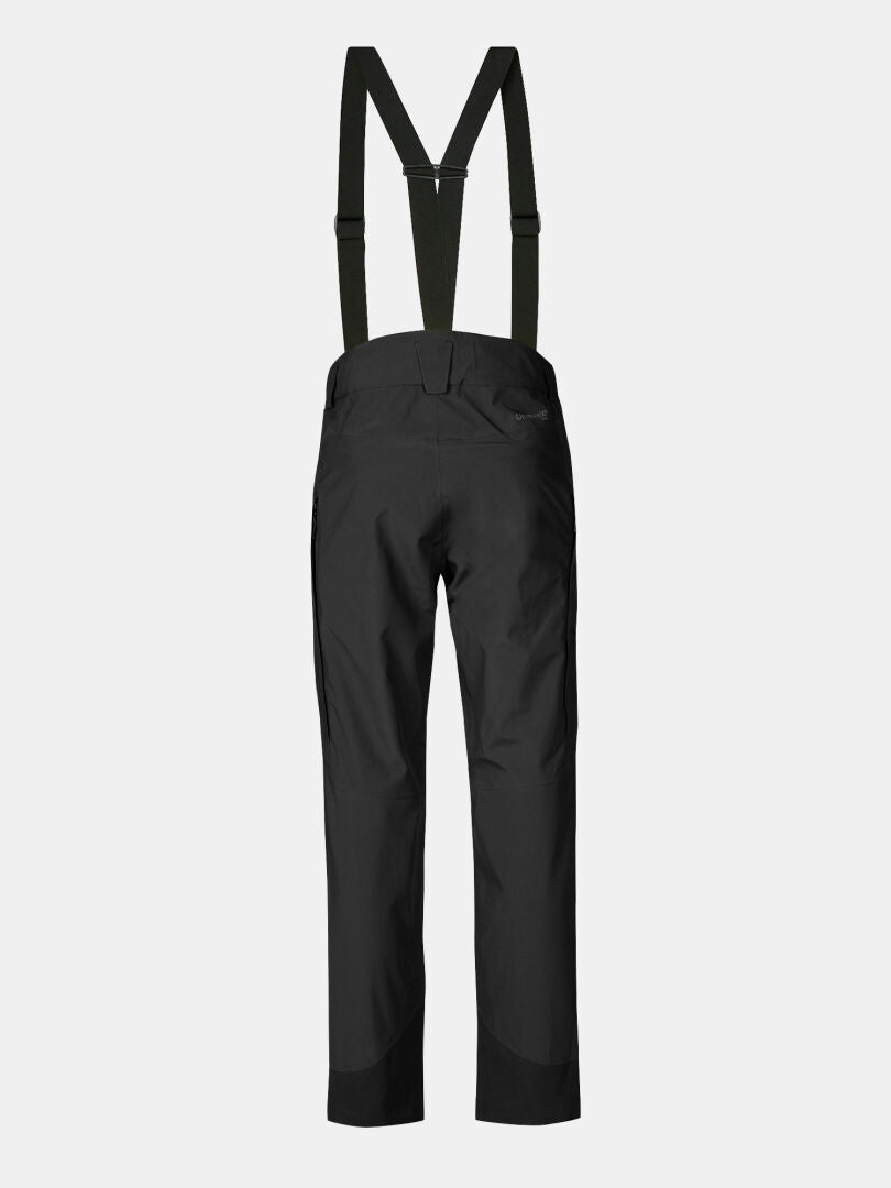 Halti Settler 3L DX Skihose Herren Hose mit verstellbaren Hosenträgern, Rückenansicht auf einfarbig weißem Hintergrund.