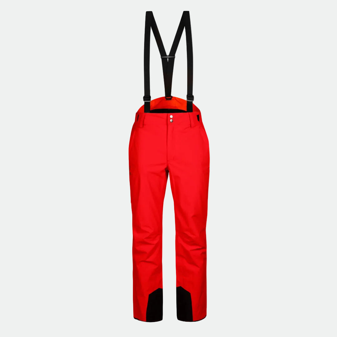 Halti Trusty DrymaxX Skihose Herren in leuchtendem Rot mit verstärkten schwarzen Bündchen, ideal für den Wintersport.