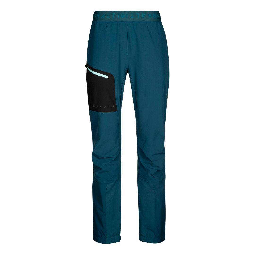 Halti Adrenaline Lite Skitourenhose Damen mit schwarzer Reißverschlusstasche und elastischem Bund – perfekt für den Wintersport.