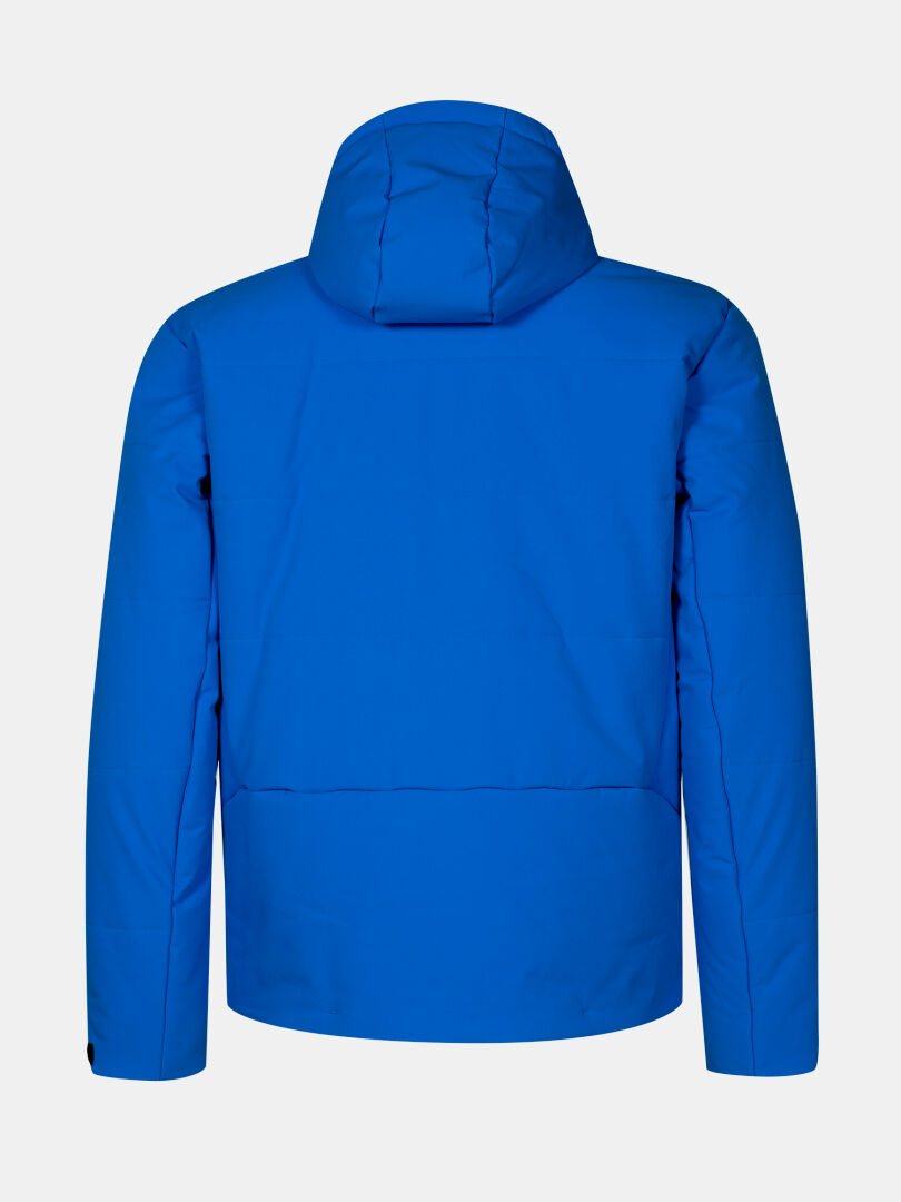 Die Halti Ascale Puffer Skijacke Herren in leuchtendem Blau, von hinten gesehen auf weißem Grund.