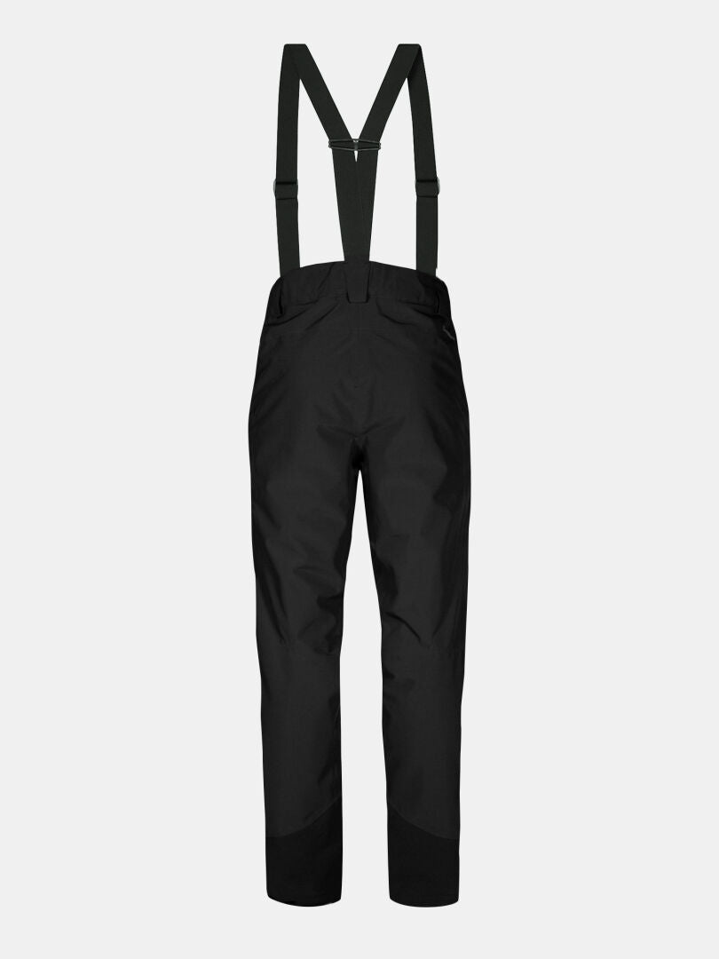 Halti Carvey II DX Skihose Herren in schwarz mit verstellbaren Hosenträgern und DrymaxX tech, Vorderansicht auf weißem Hintergrund.