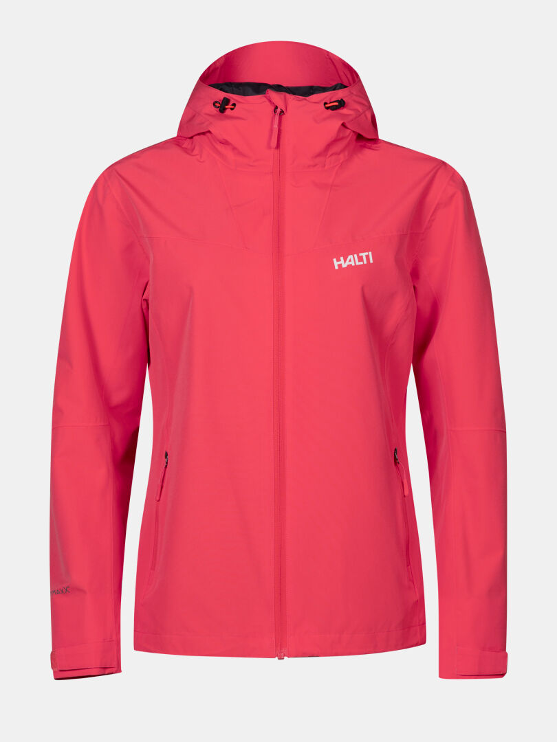 Halti Forter DX Regenjacke Damen: bright pink, wasserdicht, Kapuze, Zip-Taschen-ideal für Outdoor-Aktivitäten.