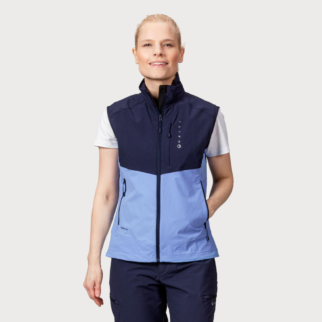 Halti Pallas Evo damen outdoor weste blau
