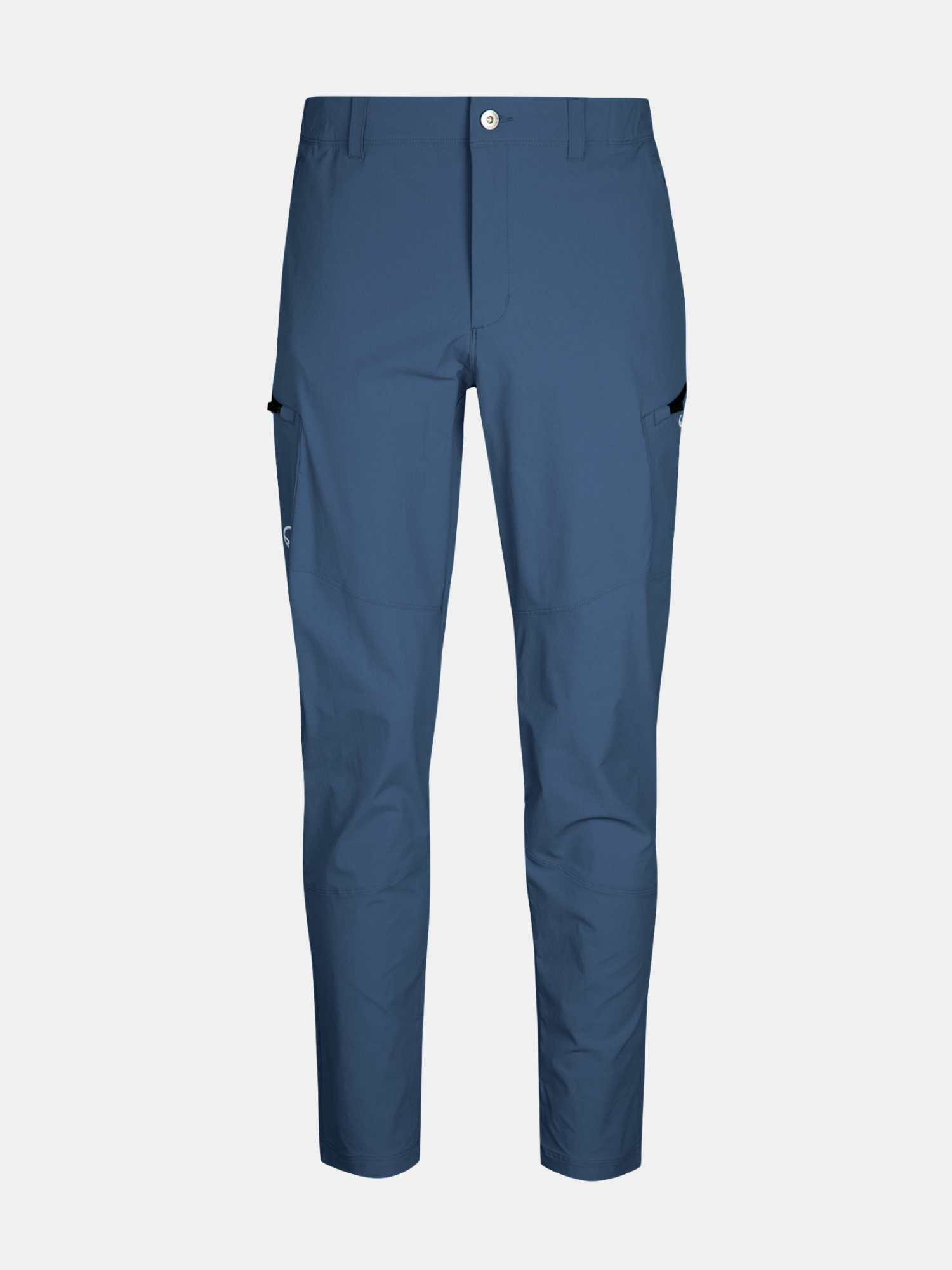 Halti Pallas Evo X-Stretch Hosen Herren: blaue Hose mit geradem Bein, Knopfverschluss, Taschen und flexiblem X-Stretch-Material.