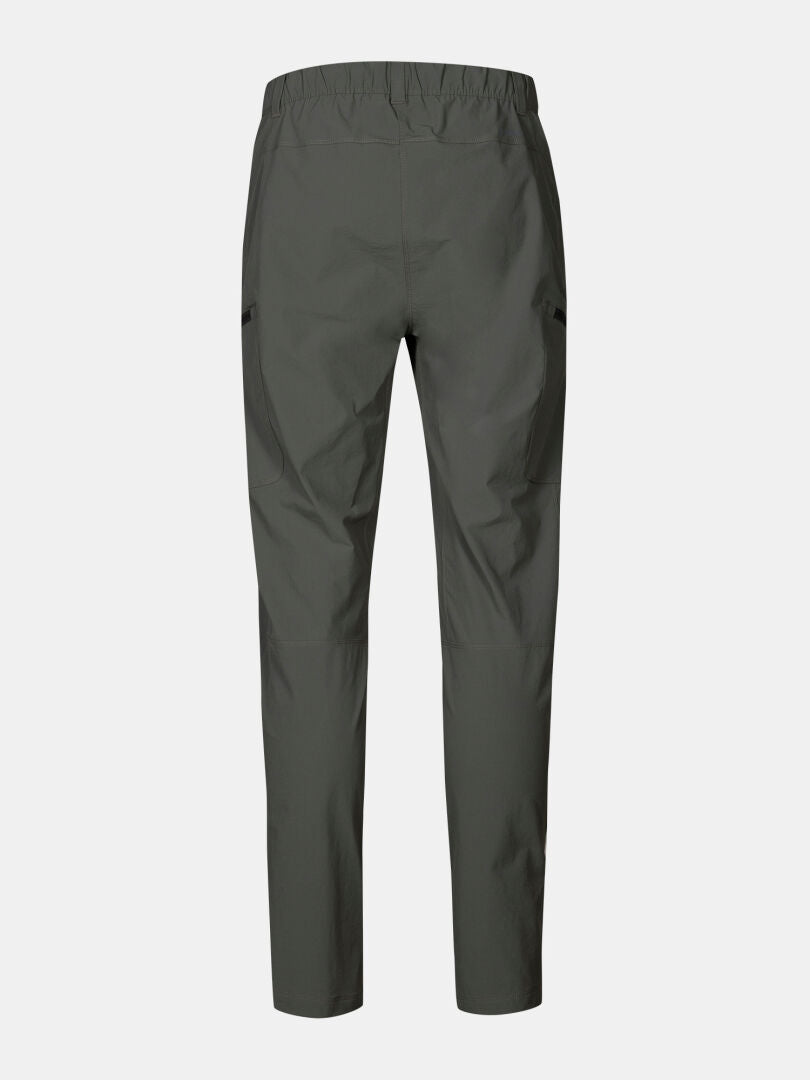 Halti Pallas Evo X-Stretch Hosen Herren, dunkelgrün mit elastischem Bund, von hinten auf weißem Grund abgebildet.