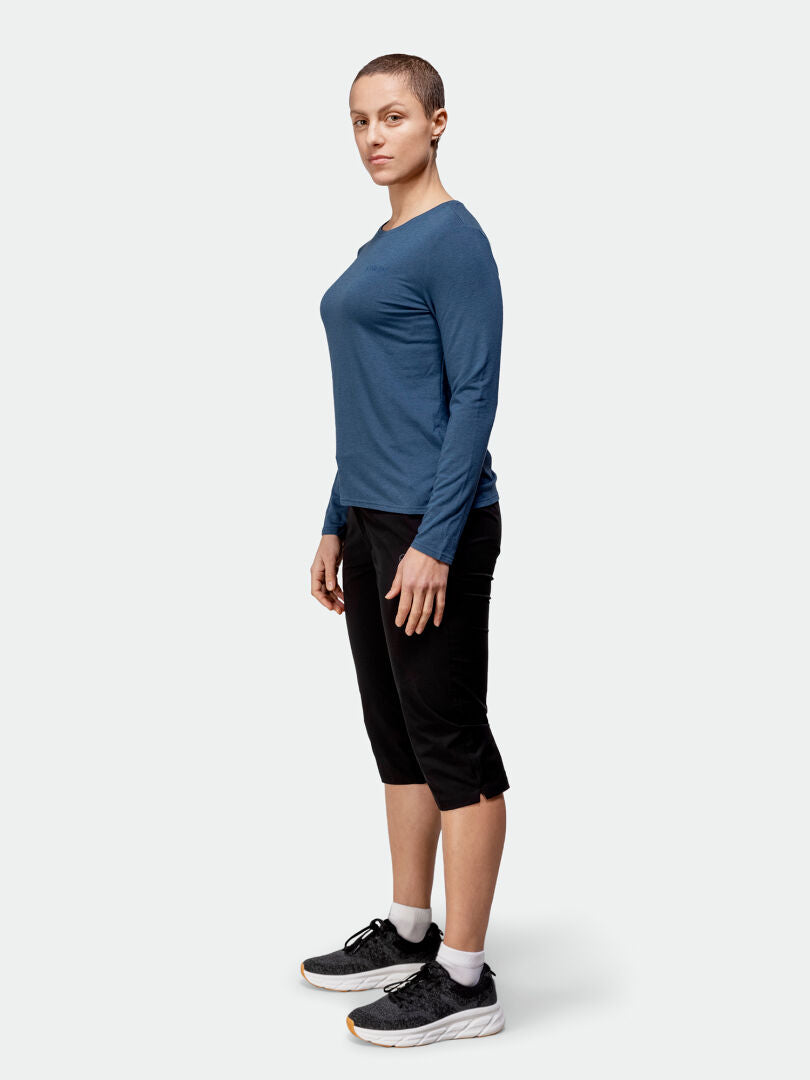halti tuntu merino shirt long sleeves blue