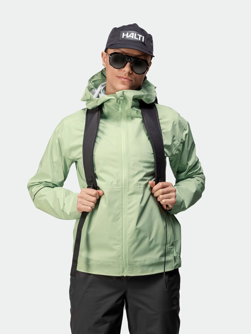 Halti Pisarat 2,5L Shell Jacket Women's Green /Halti Pisarat 2,5l Kuoritakkki naisten Vihreä / Pisarat 2,5L Skaljacka Dam Grön/ Pisarat 2,5l Regenjacken Damen Grune