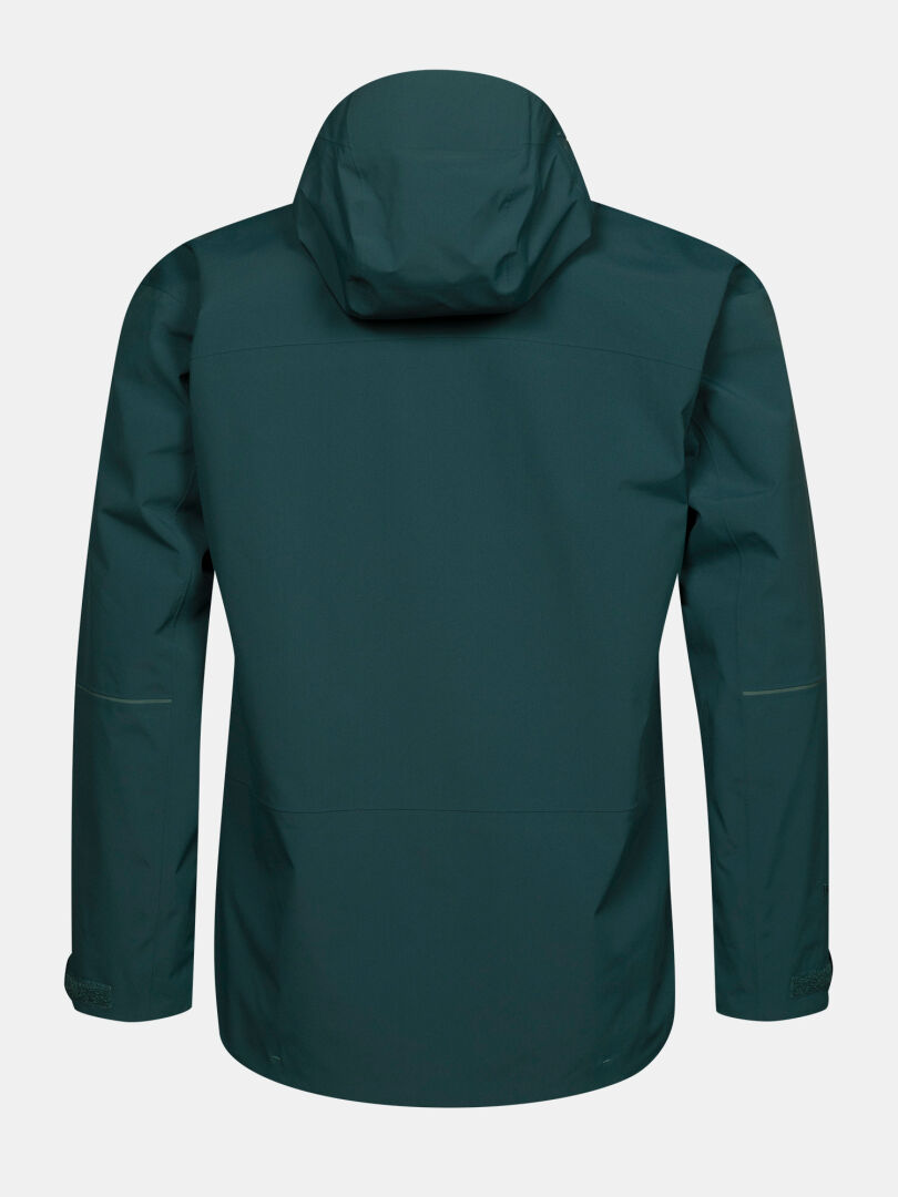 Halti Staala DX Regenjacke für Herren: Dunkelgrüne, atmungsaktive Jacke mit Kapuze und langen Ärmeln für Outdoor-Abenteuer.