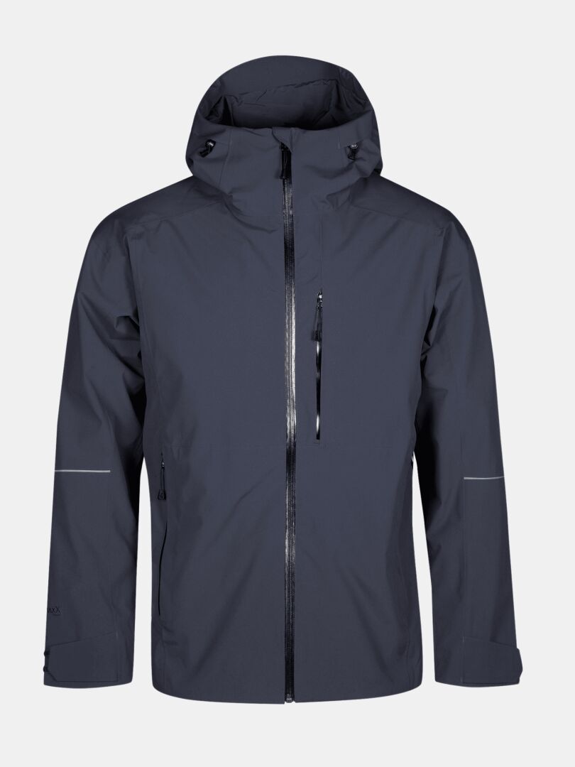 Die Staala DX Regenjacke Herren von Halti: wasserabweisend, mit Kapuze, Brusttasche & verstellbaren Bündchen.