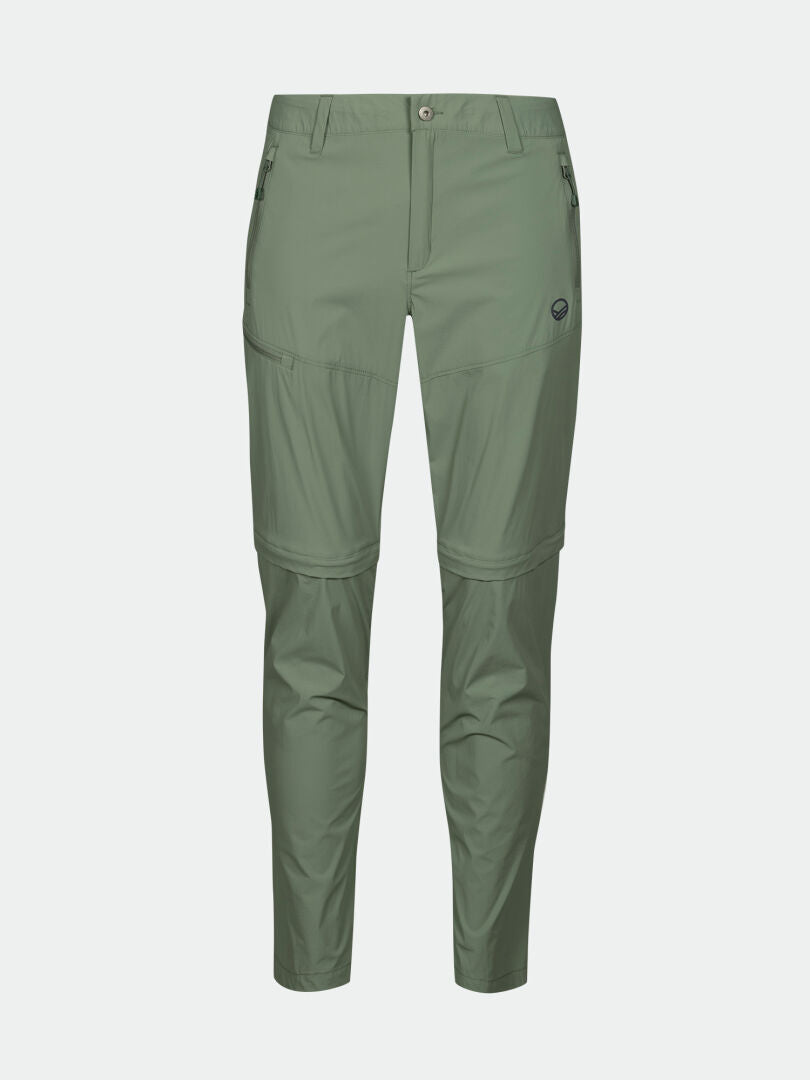 Halti Pallas Cool X-Stretch Zip-Off Hose Herren, hellgrün mit UPF 90+, Frontreißverschluss und Seitentaschen.