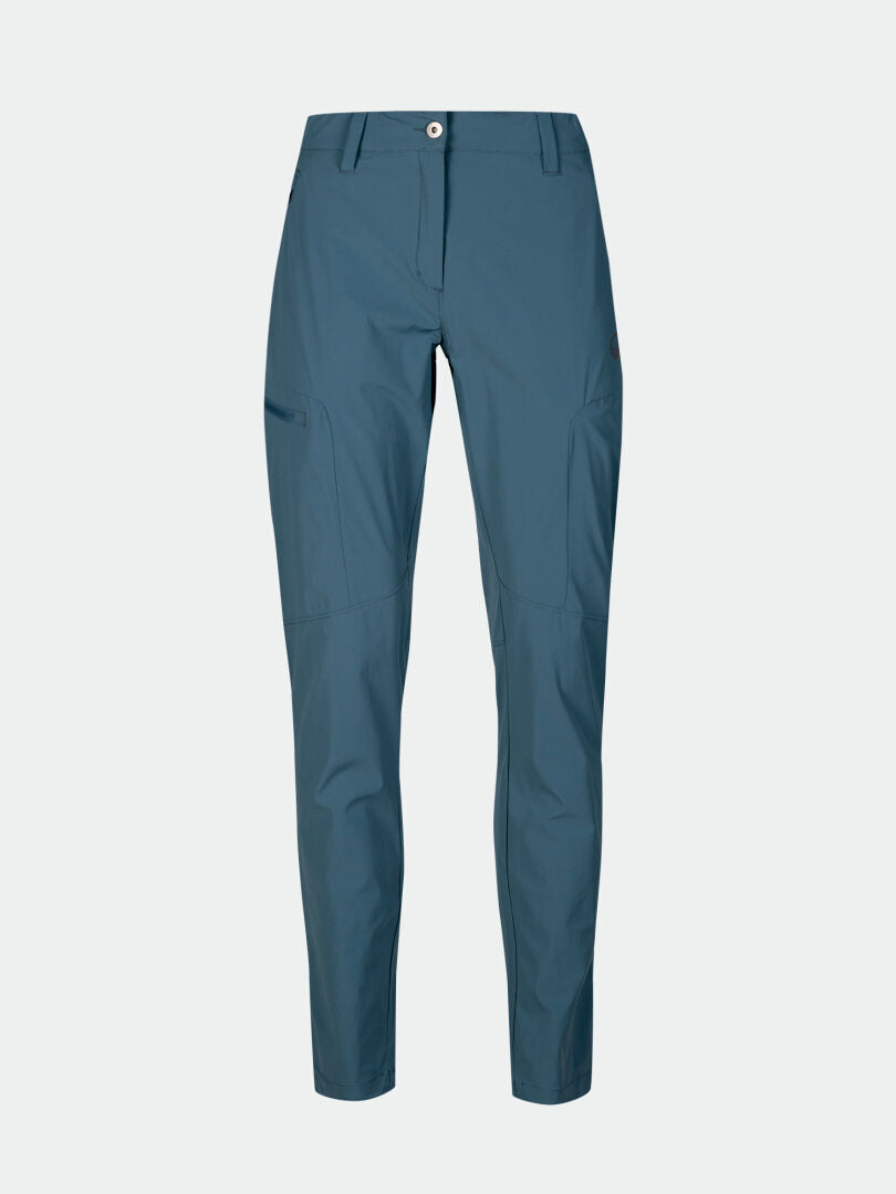 Halti Pallas Cool X-Stretch Hose Damen, blaugrün, gerades Bein, schmale Passform, LSF 90+, Vordertaschen.