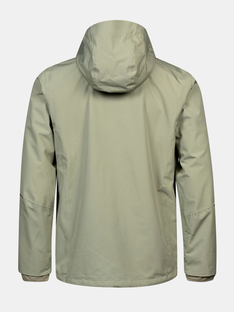 Die Halti Loito 3-in-1 DX Jacke für Herren in Olivgrün ist von hinten auf weißem Hintergrund abgebildet.