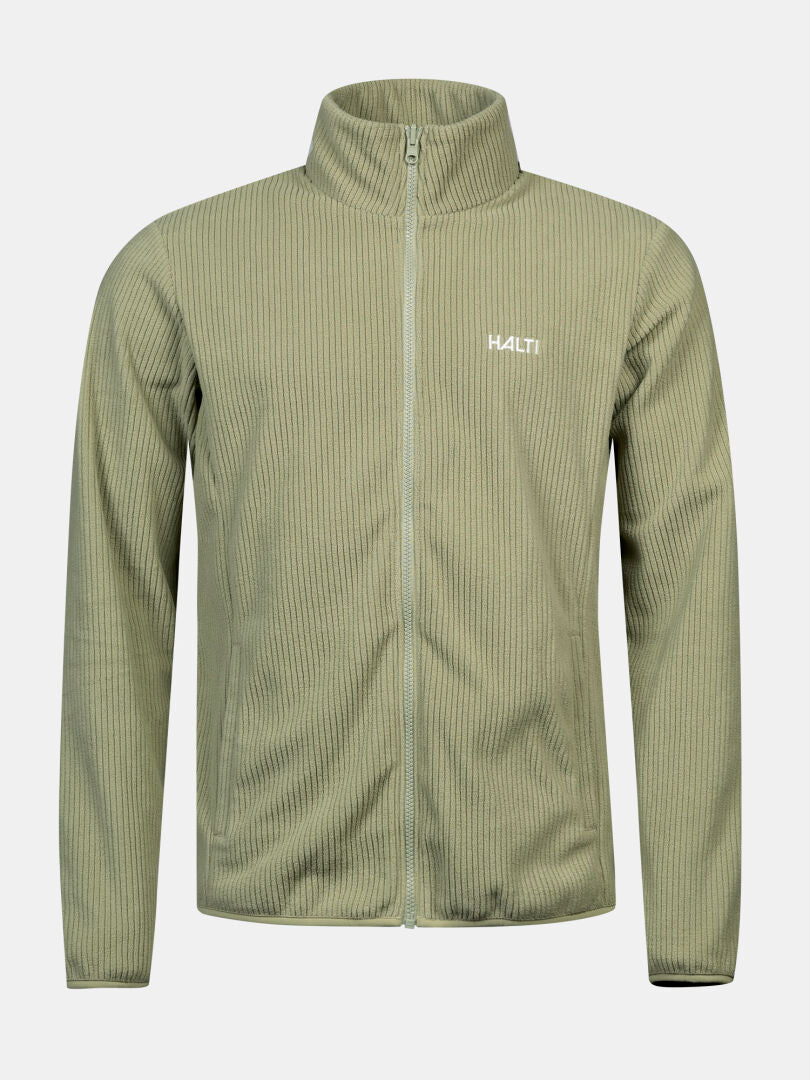 Halti Loito 3-in-1 DX Herrenjacke, hellgrün, vertikale Rippung, lange Ärmel, Logo auf der linken Brust.