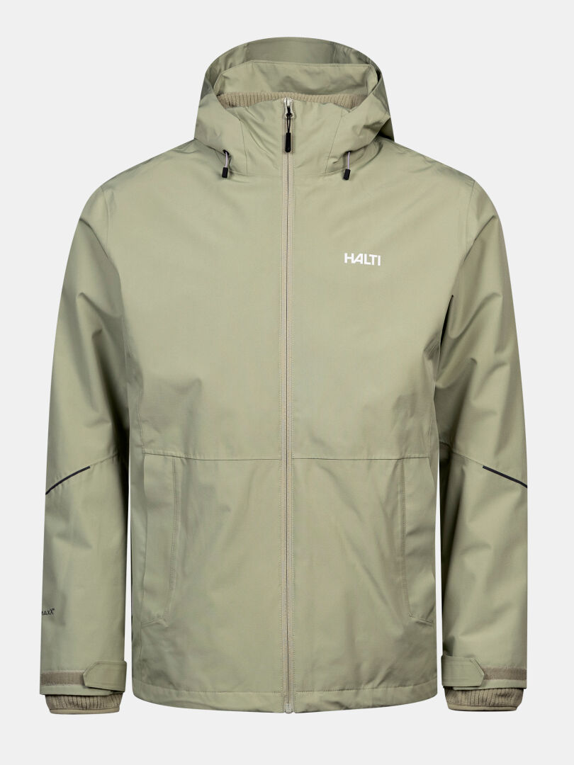 Halti Loito 3-in-1 DX Jacke für Herren: helloliv, Kapuze, Frontreißverschluss, 2 Taschen, HALTI-Logo auf der Brust, wetterfest.