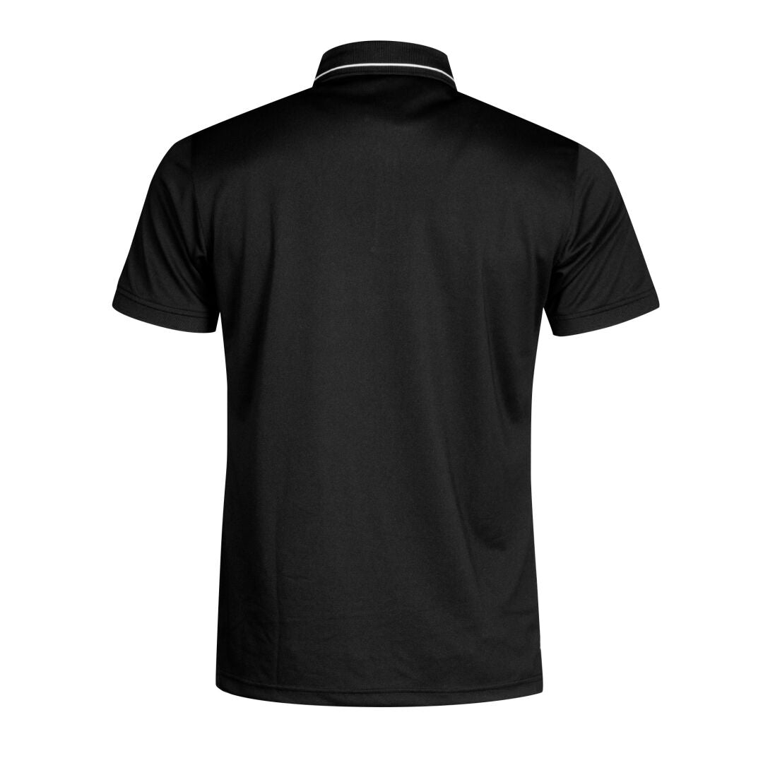 Das Laine Technisches Poloshirt Herren von Halti: schwarz, recycelt, kurzärmelig mit Kragen – ideal für Aktive.