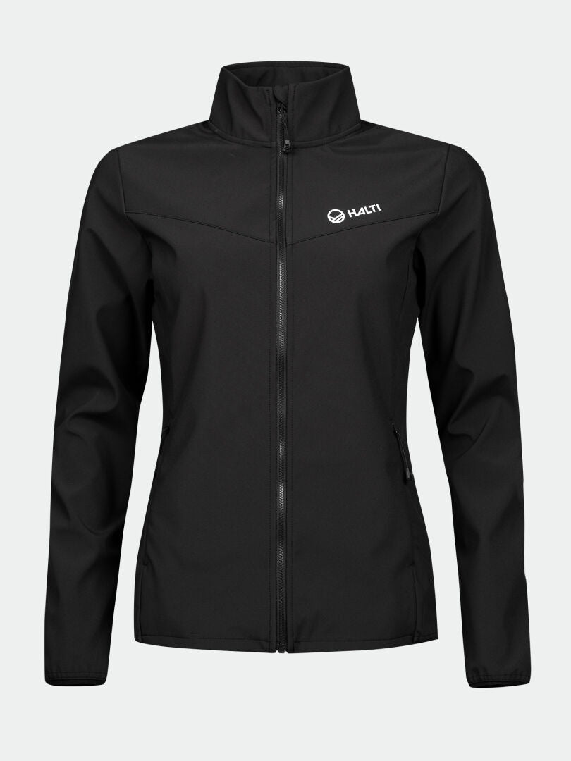 Halti Wedge Softshell Jacke Damen: winddicht, mit langem Arm und Stehkragen – perfekt für Outdoor-Aktivitäten.