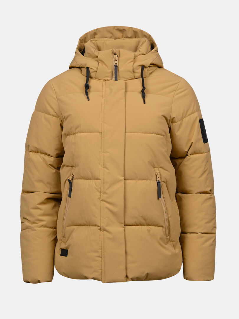 Halti Brahe Puffer Winterjacke Damen aus recyceltem Polyester mit Kapuze, Zipper und Taschen - ideal für den Winter.