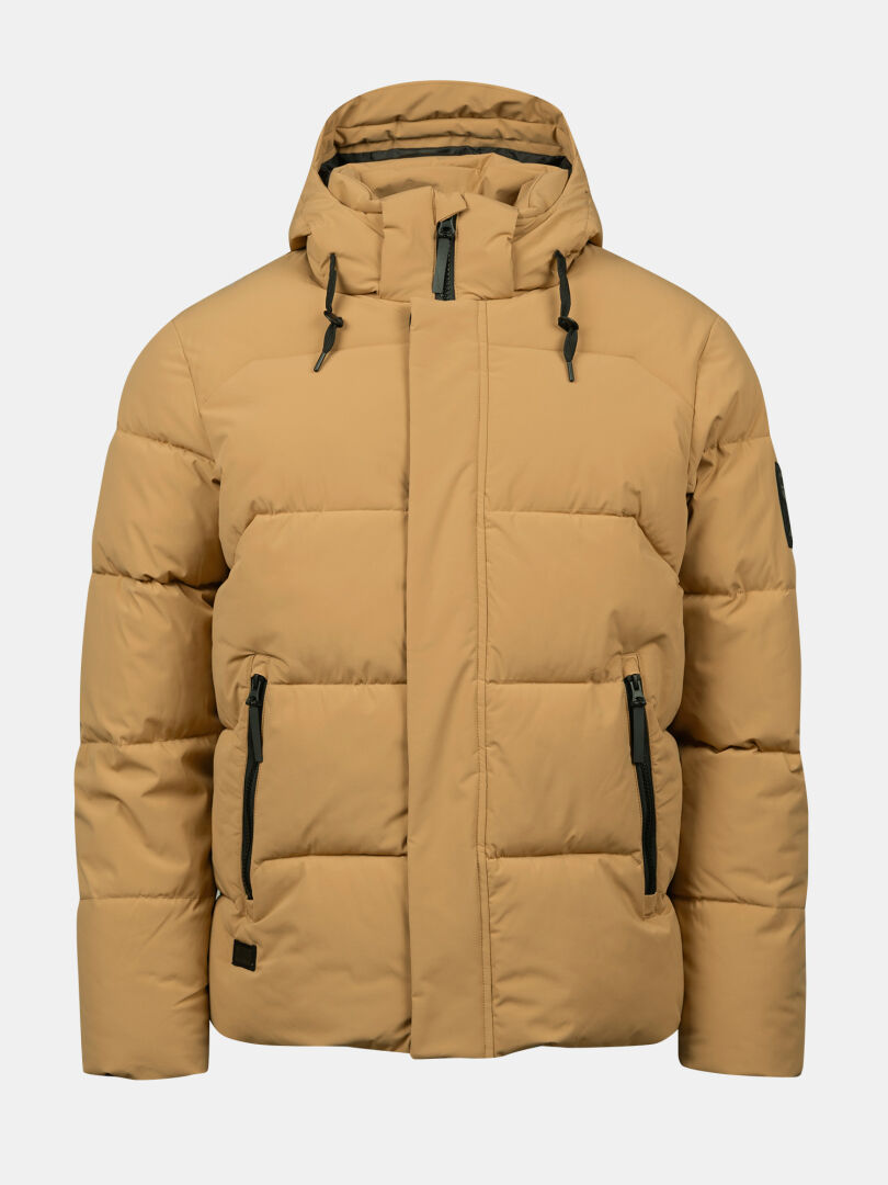 Die Brahe Puffer Winterjacke Herren von Halti aus recyceltem Polyester mit Kapuze, Reißverschluss und Taschen.
