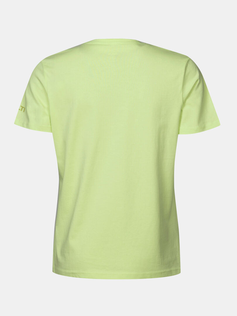 Das Matka II T-Shirt Damen von Halti ist kurzärmelig, aus Bio-Baumwolle und in hellem Gelb gehalten.