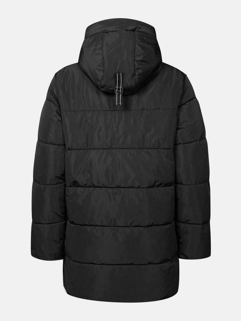 Halti Leinikko Puffer Parka für Damen: mit Kapuze, horizontalen Nähten und Zuglasche, hochwertige Isolierung für Wetterschutz.
