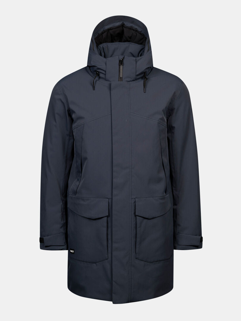 Halti Kallio DX Parka für Herren in Dunkelblau mit Microtherm Arcty-Isolierung, wasserabweisender Ausrüstung und verstellbaren Ärmelbündchen.