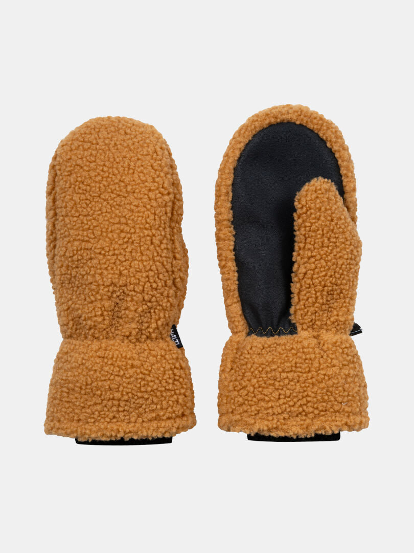 Halti Lykky Fleece Fäustlinge: braune, fleecegefütterte Fäustlinge mit schwarzen Handflächen - ideal als warme Winterhandschuhe.