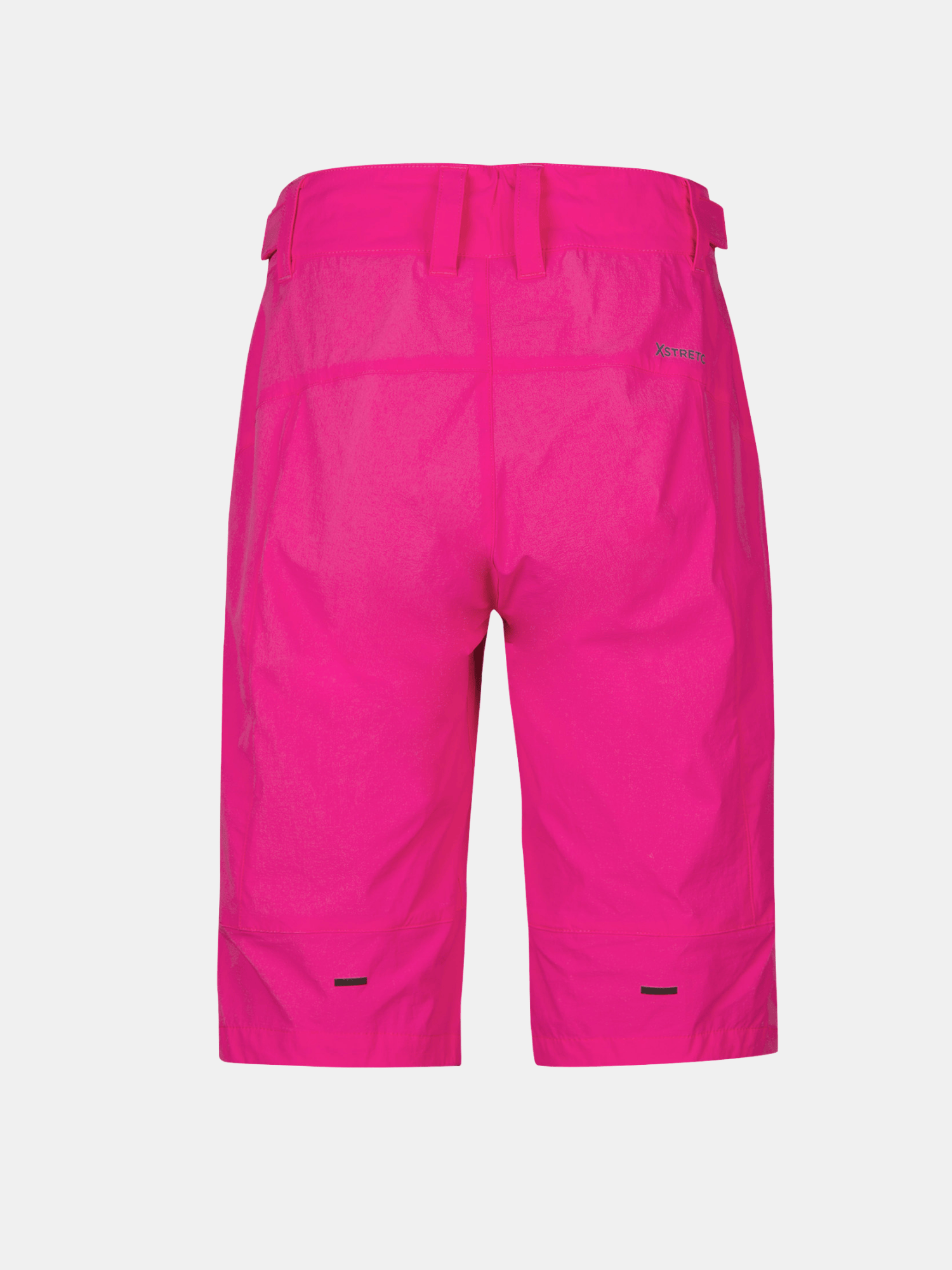 Halti Tracks Damen X-Stretch Shorts in leuchtendem Pink, knielang mit Gürtelschlaufen und sichtbaren Nähten, von hinten gezeigt.