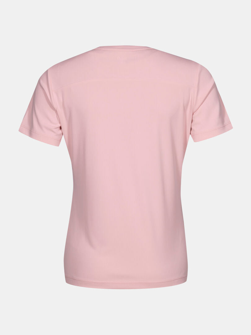 Rückansicht eines rosa, schnell trocknenden Halti Funktions-T-Shirts Damen Plus aus Funktionsstrick.