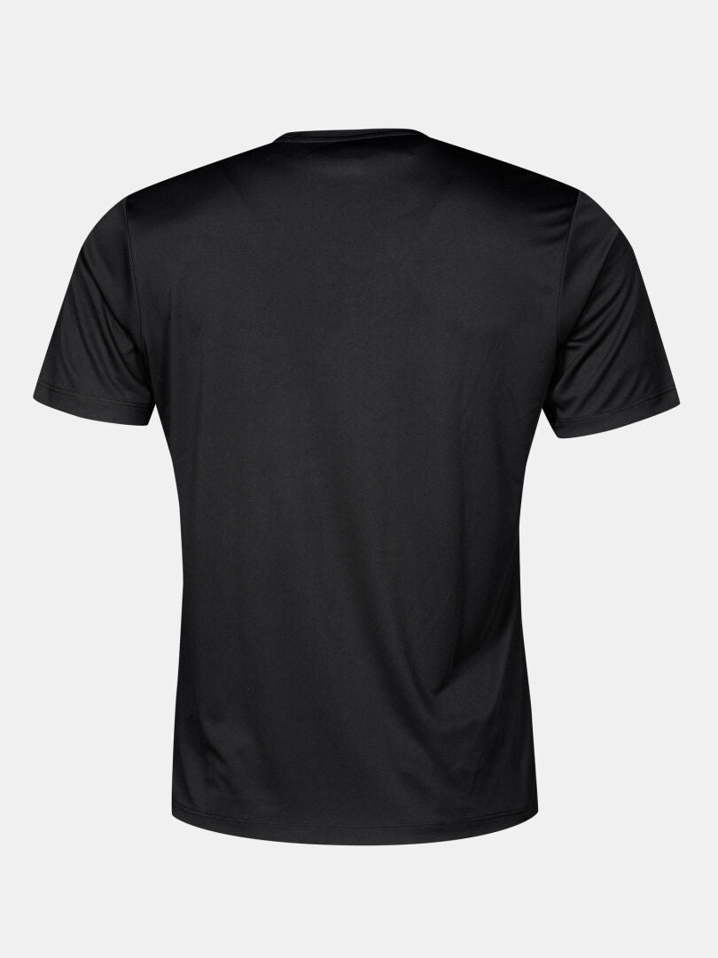 Rückansicht eines schlichten schwarzen Halti Funktions-T-Shirts für Herren.