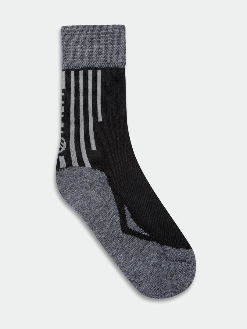 Halti Merinowolle-Socken – 2er-Pack, schwarz mit grauen Akzenten, perfekt für Wandern und Trekking.