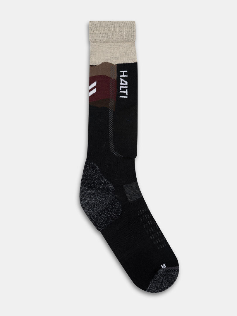 Die Halti Tunturit Skisocken ist eine Colorblock Crew Socke, perfekt für alpineskifahren und tägliches Tragen.
