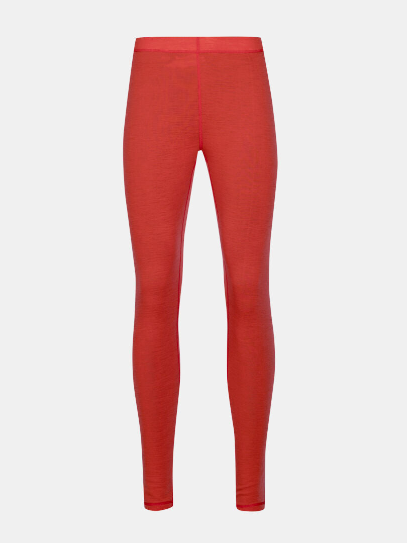 Halti Neva Merino Unterwäsche Set Damen, rot, in voller Länge auf weißem Hintergrund, Vorderansicht ohne Muster.
