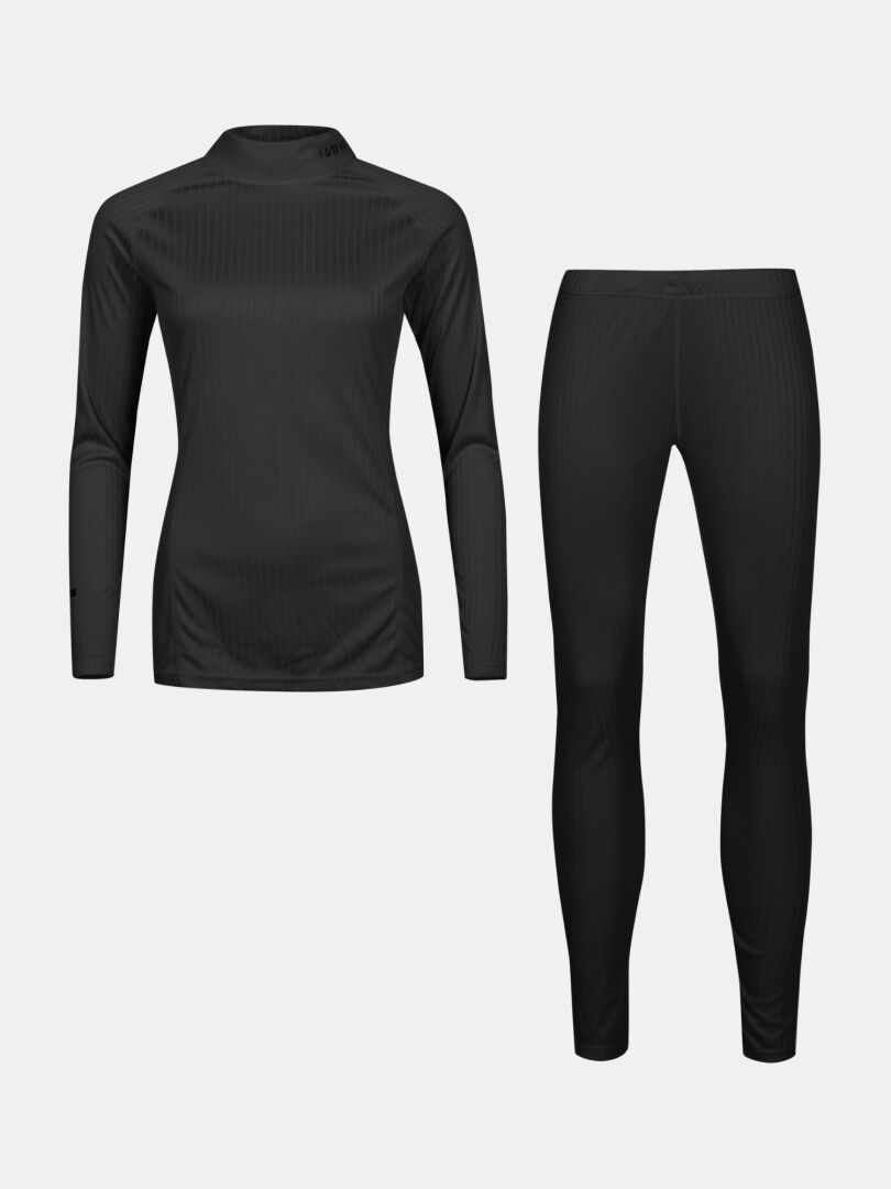 Das Halti Dual Baselayer Set Damen aus recyceltem Polyester - ideal für Outdoor-Abenteuer, hell präsentiert.