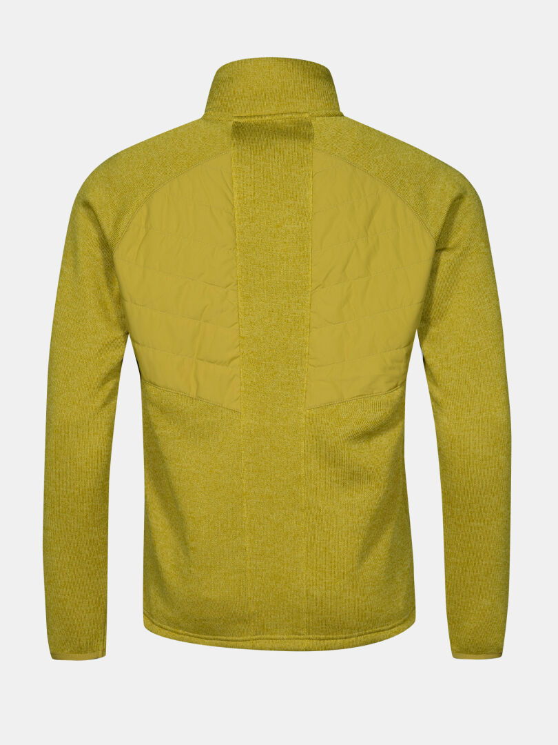 Rückenansicht der Halti Streams Hybrid Layer Jacke Herren mit gestepptem Einsatz, ideal für Outdoor-Aktivitäten.