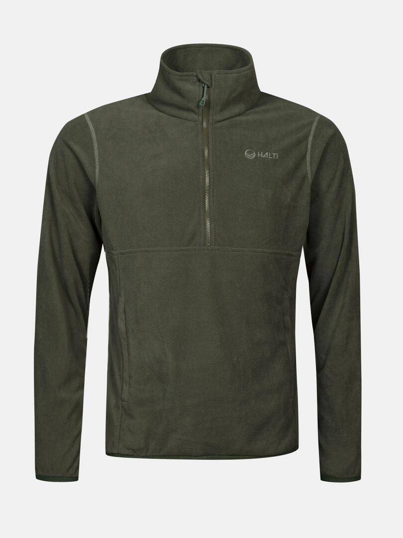 Halti Ossia Fleece Hemd Herren in Dunkelgrün mit Viertelreißverschluss – ideal für Outdoor-Abenteuer.