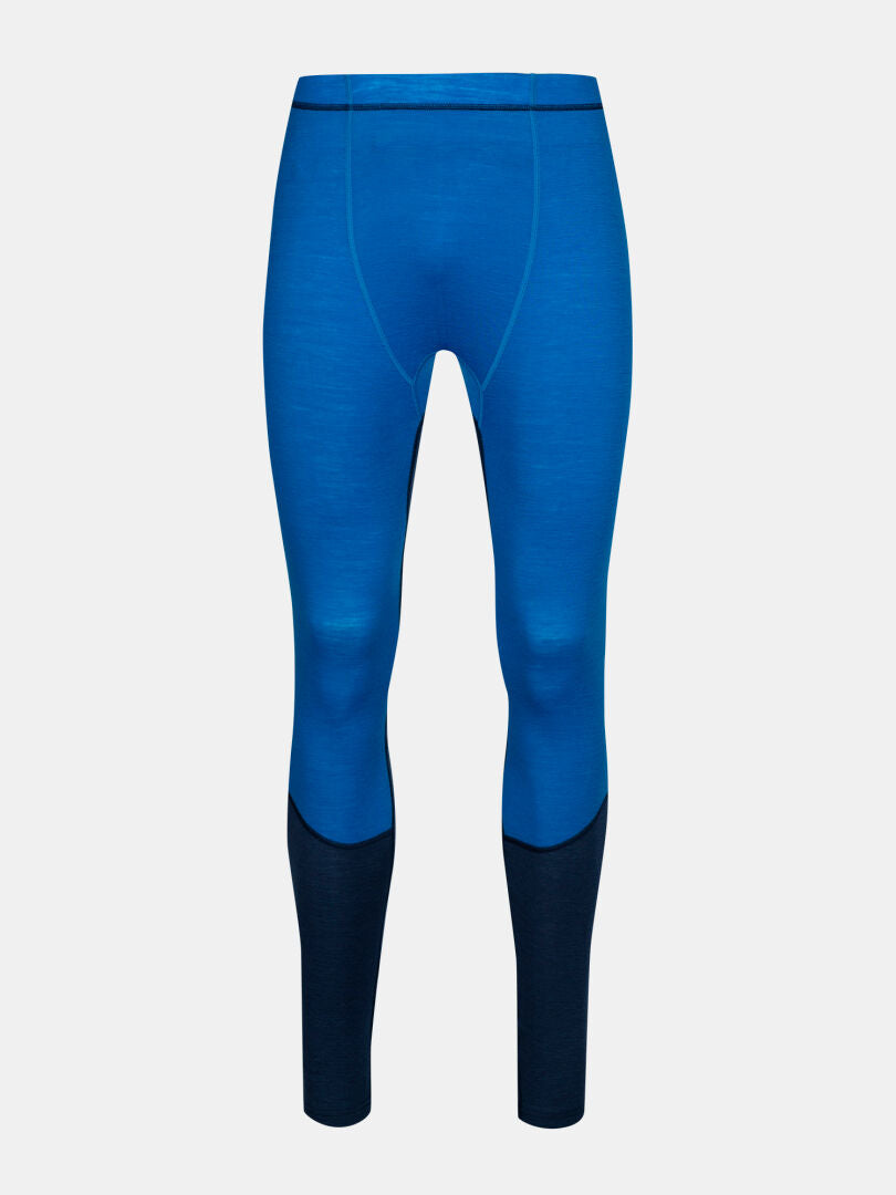 Das Halti Hossa II Merino Unterwäsche Set Herren in blau mit dunklen Einsätzen ist auf einem schlichten hellen Untergrund abgebildet.