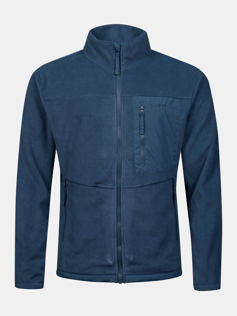 Die Halti Robin Fleecejacke für Herren: eine warme Zwischenschicht mit hohem Kragen, ideal für Outdoor-Aktivitäten.