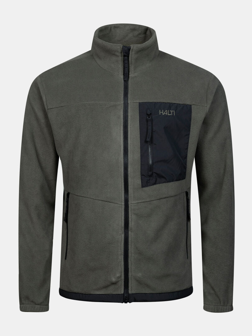 Robin Fleecejacke für Herren von Halti: olivgrün, warm, perfekte Zwischenschicht mit Brusttasche und Halti-Logo.