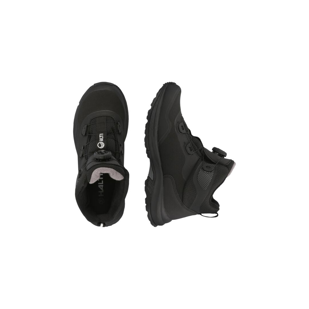 Ein Paar Halti Fara Mid DrymaxX Outdoor Freelock Schuhe für Damen, von oben und von der Seite auf weißem Hintergrund.
