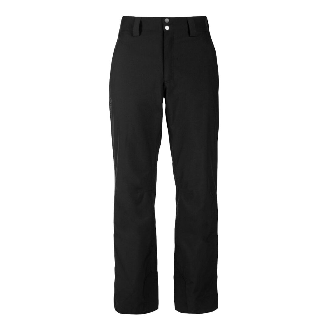 Halti Rinne Damen DrymaxX Skihose: schwarze, wasserdichte Hose mit geradem Bein aus recyceltem Material mit Gürtelschlaufen und Taschen.