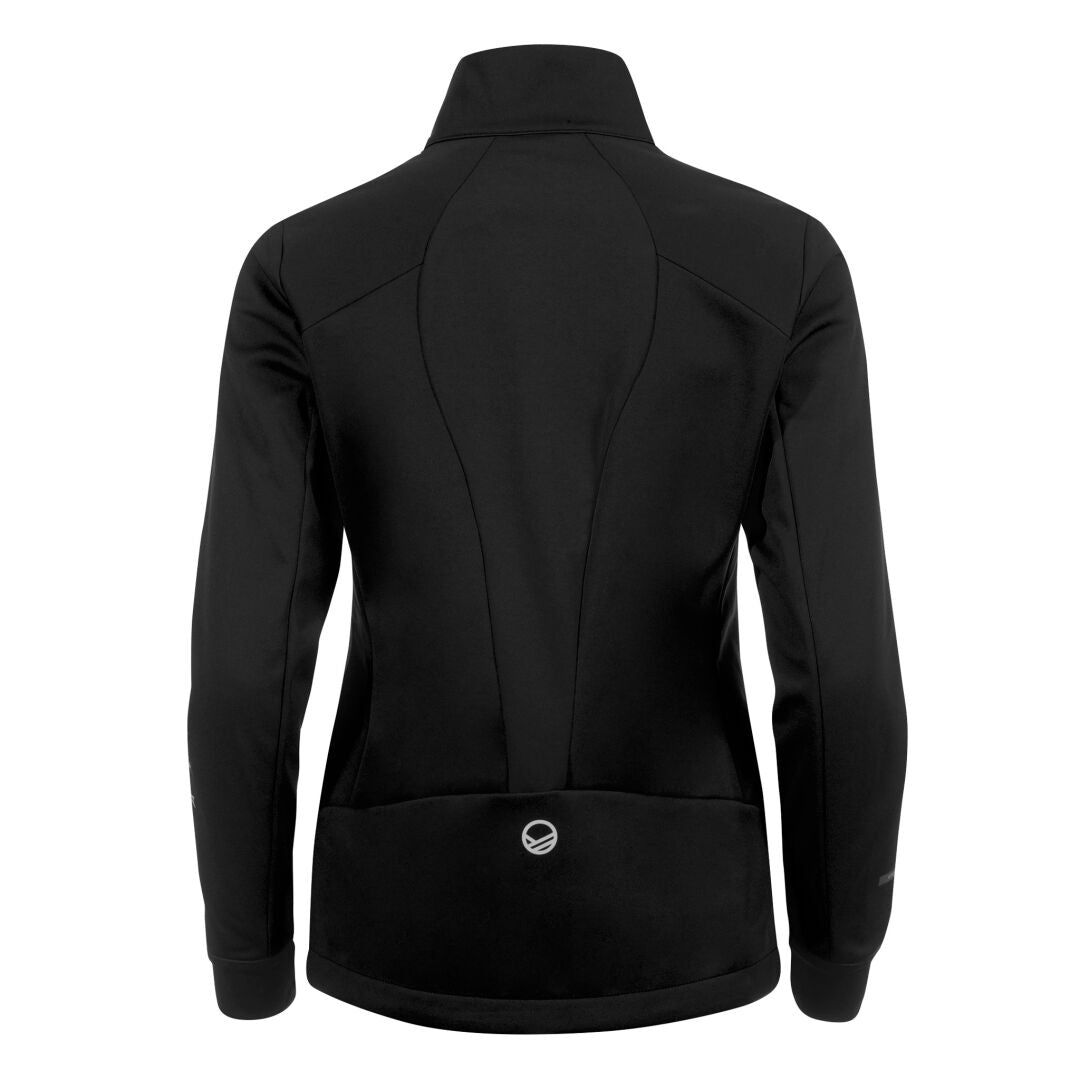 Das Halti Vire Plus Damen Langlauf Softshell-Set in Schwarz verfügt über einen hohen Kragen und Stormwall®-Stretchmaterial.