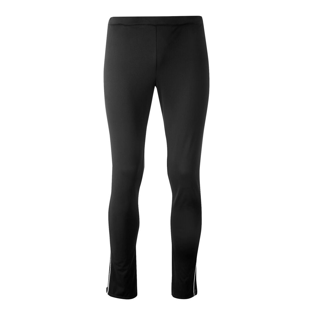 Halti Isku II Herren-Langlaufhose: taillierte schwarze Softshell-Leggings, Vorderseite auf weißem Hintergrund.